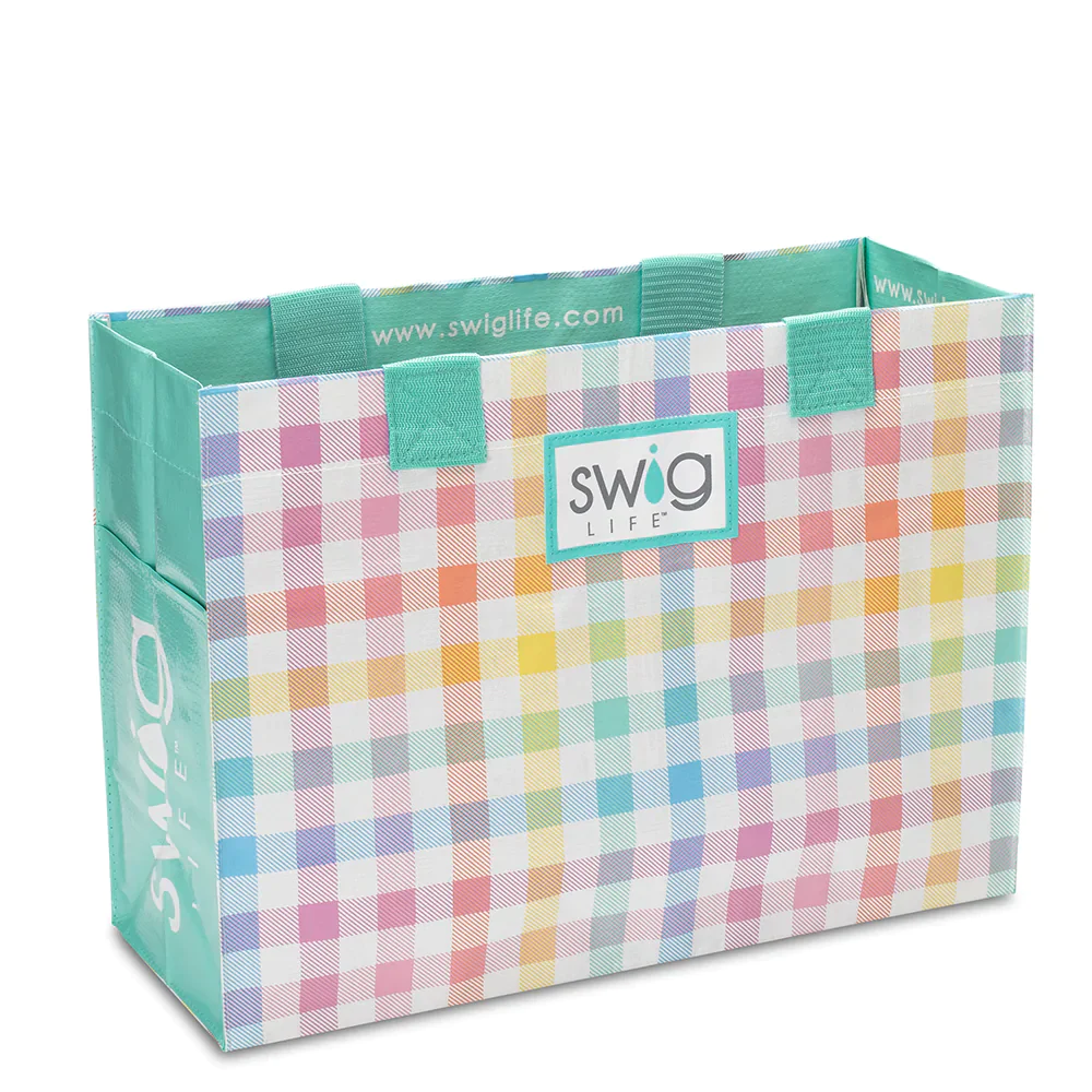 Pretty in Plaid - Laminated Tote Bag - Mellow Monkey