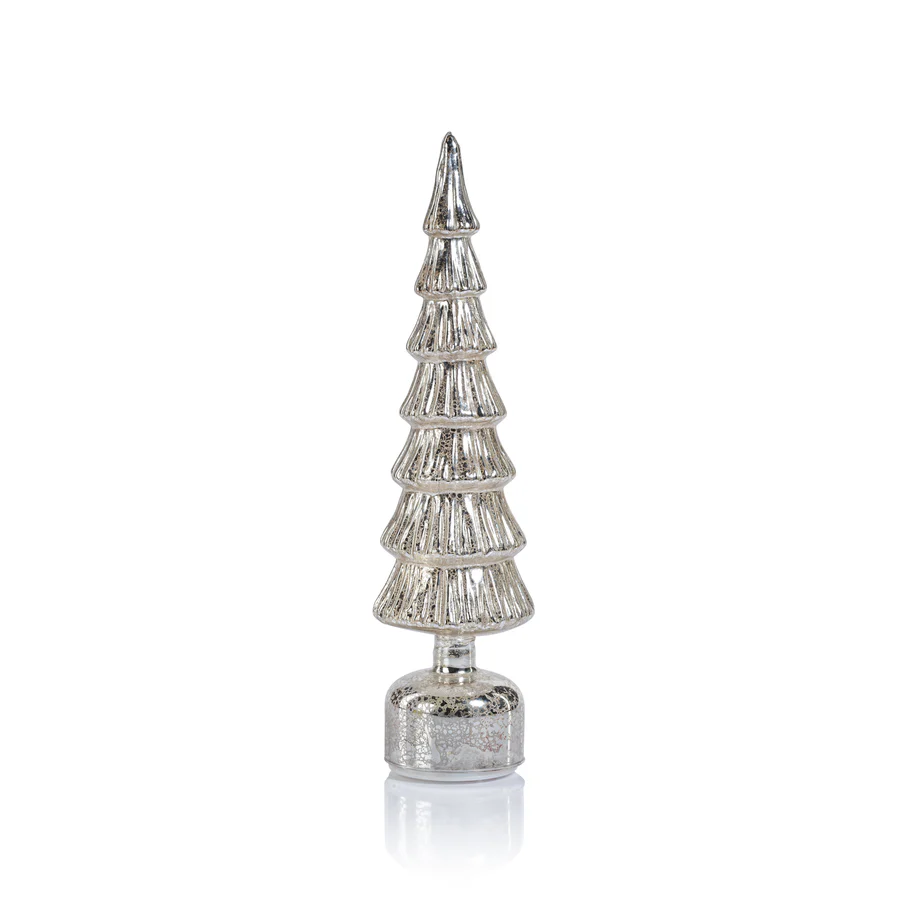 Alpine Rotating LED Tree - Antique Silver - Mellow Monkey