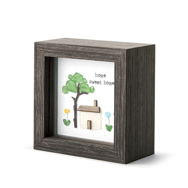 Home Sweet Home - Sharon Nowlan Shadow Box - 4 x 4 in - Mellow Monkey