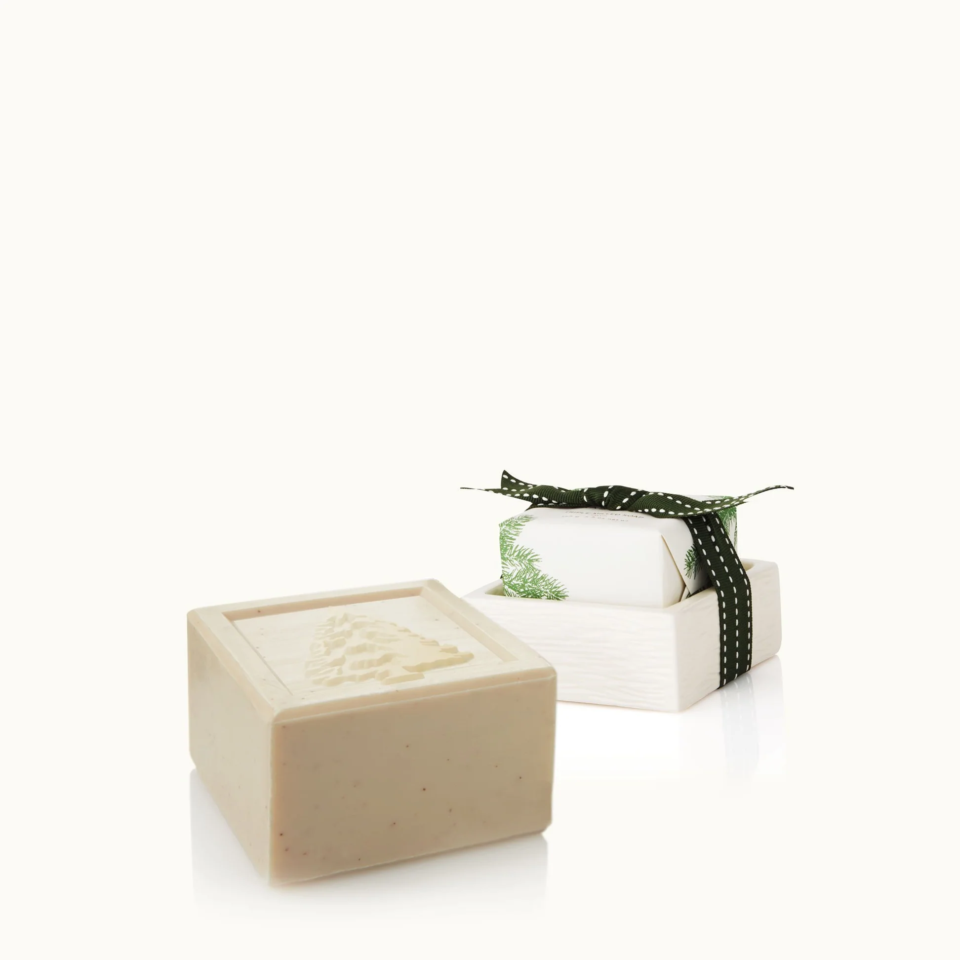 Thymes Frasier Fir Bar Soap and Dish Set - Mellow Monkey