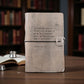Grey Leather Journal - Everyone Has Oceans To Fly ... -Amelia Earhart - Mellow Monkey