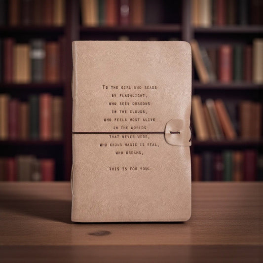 Blush Leather Artisan Journal - To The Girl (This Is For You) - Mellow Monkey
