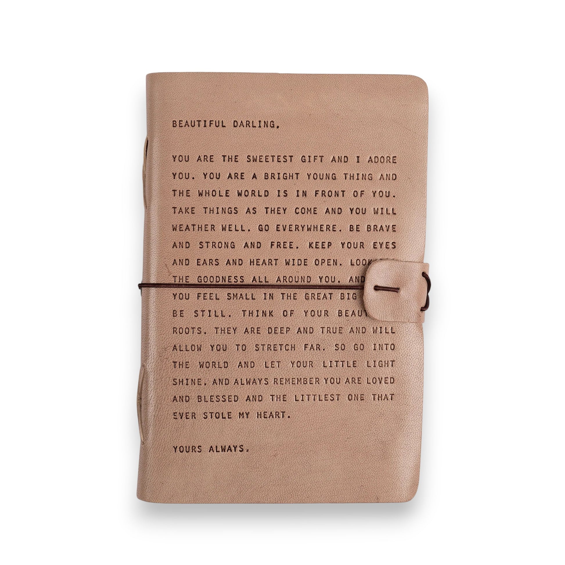 Blush Leather Artisan Journal - Beautiful Darling - Mellow Monkey