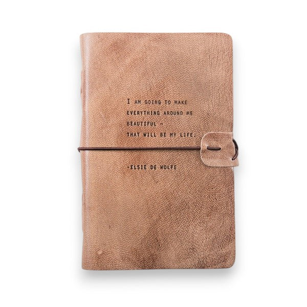 Blush Leather Artisan Journal - Elsie De Wolfe - Mellow Monkey
