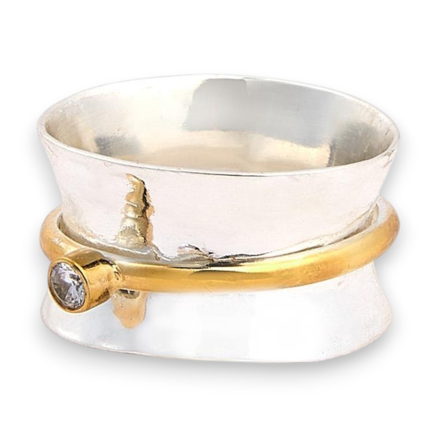 Mixed Metal Rotating Rings - 3 Styles / 2 Sizes - Mellow Monkey