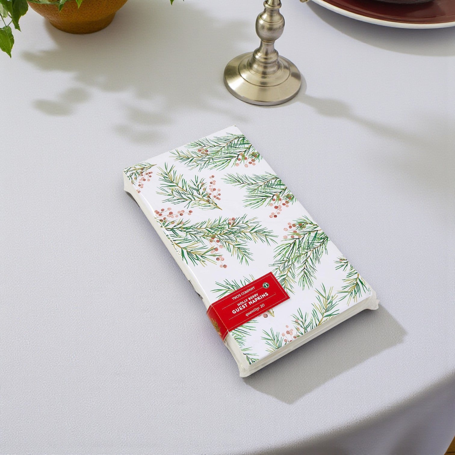 Pine Berry 3-Ply Paper Dinner Napkins - Set of 20 - Mellow Monkey