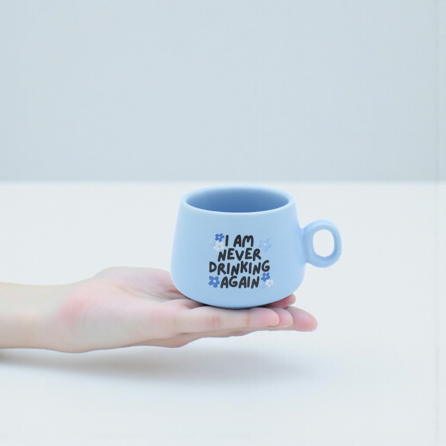 I Am Never Drinking Again - Blue Mug Shot Glass  - Mellow Monkey