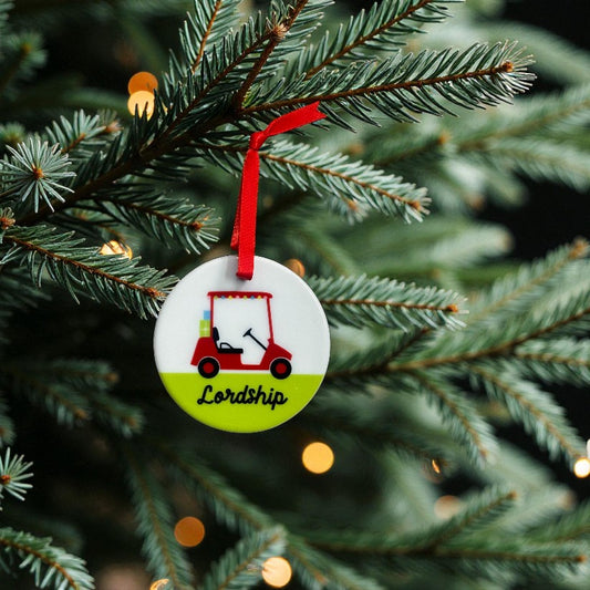 Lordship - Golf Cart Ceramic Ornament - Mellow Monkey