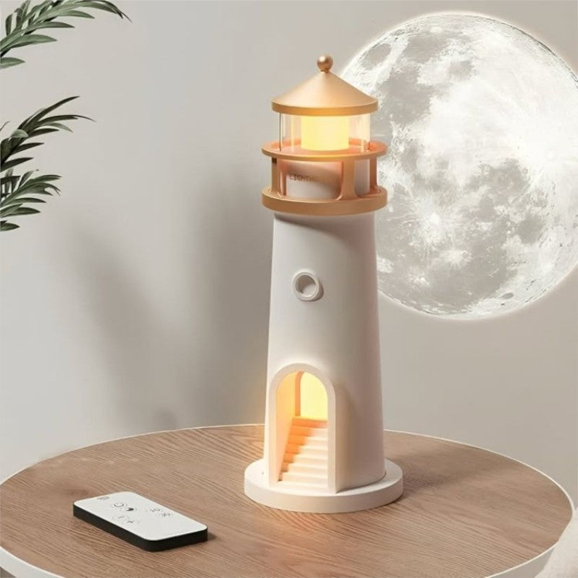 Lighthouse Projector Moon Table Lamp - Mellow Monkey