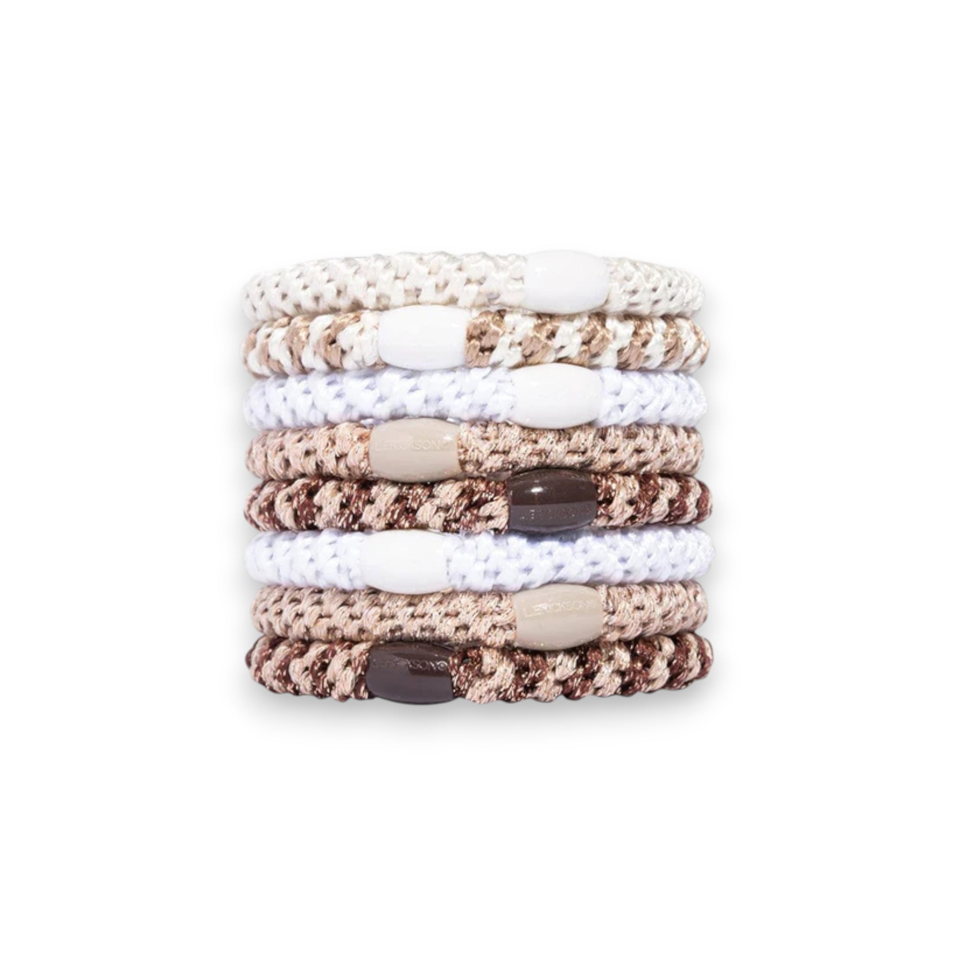 White Chocolate - Grab & Go Ponytail Holders - L. Erikson - Set of Eight - Mellow Monkey