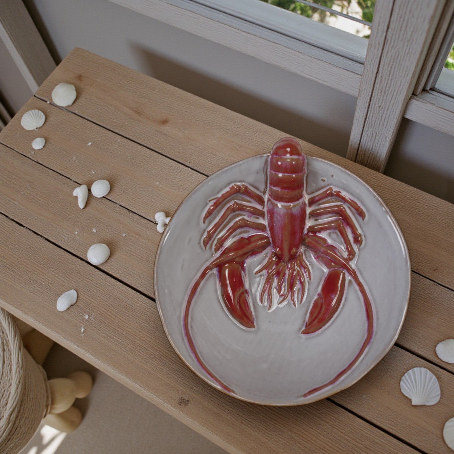 Stoneware Bowl with 3D Lobster - 5-3/4-in - Mellow Monkey