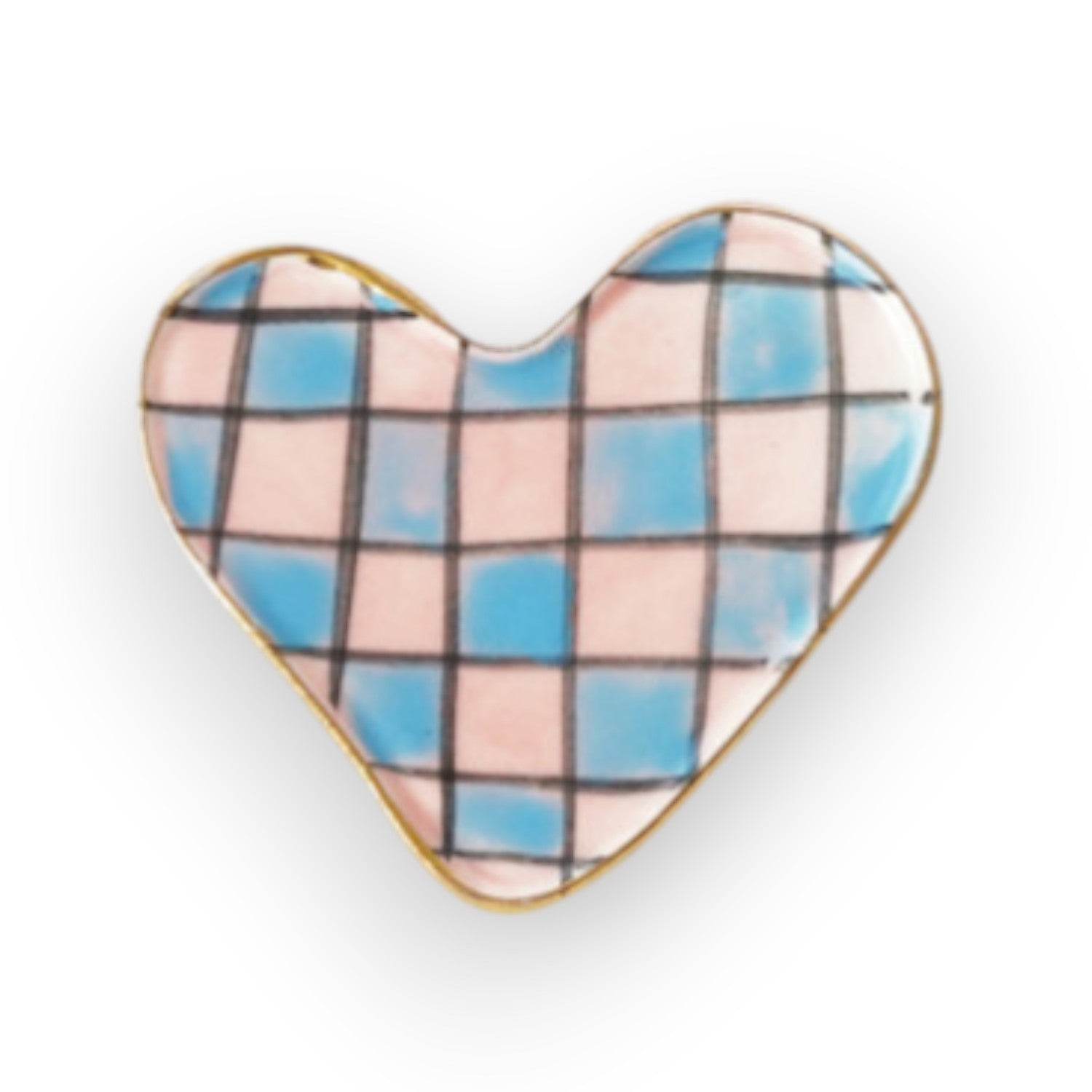 Hand-Painted Stoneware Heart Magnet - 2-in - Mellow Monkey