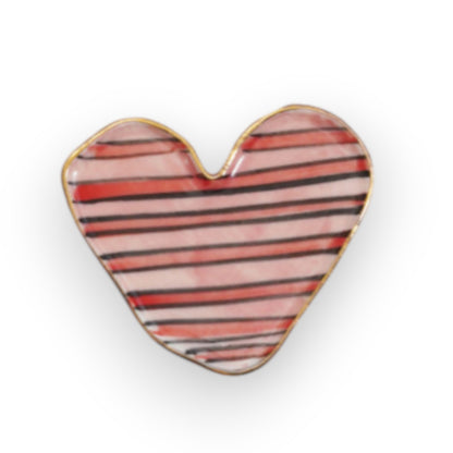 Hand-Painted Stoneware Heart Magnet - 2-in - Mellow Monkey