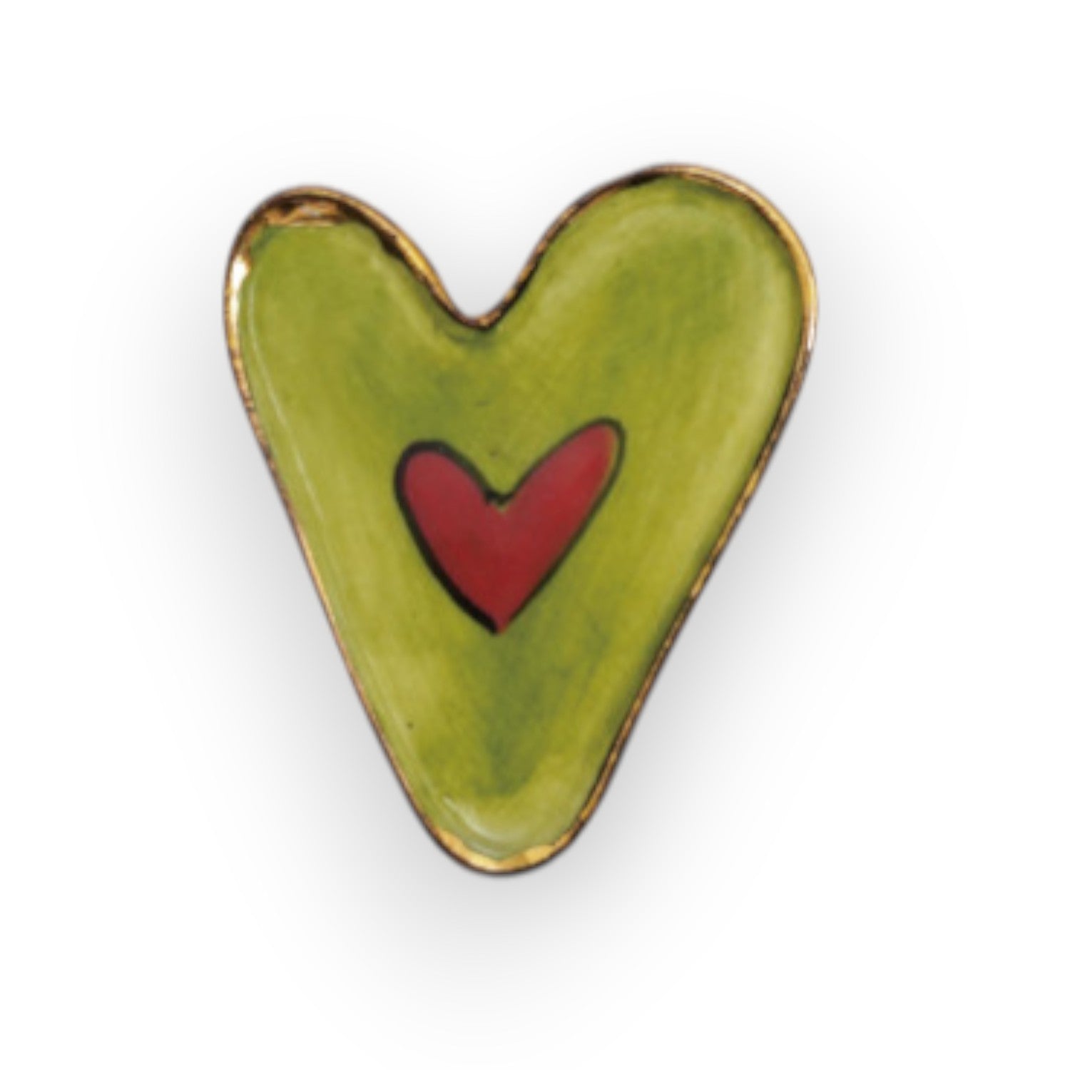 Hand-Painted Stoneware Heart Magnet - 2-in - Mellow Monkey