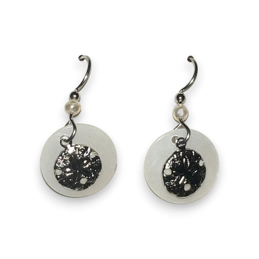 Silver Forest Silver Shell with Sand Dollar Earrings NE-1759 - Mellow Monkey