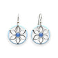 Silver Forest Open Flower With Blue Onyx Silver Metal Earrings NE-2163 - Mellow Monkey