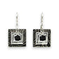 Silver Forest Silver Square in Square with Black Cube Earrings NE-1299A - Mellow Monkey