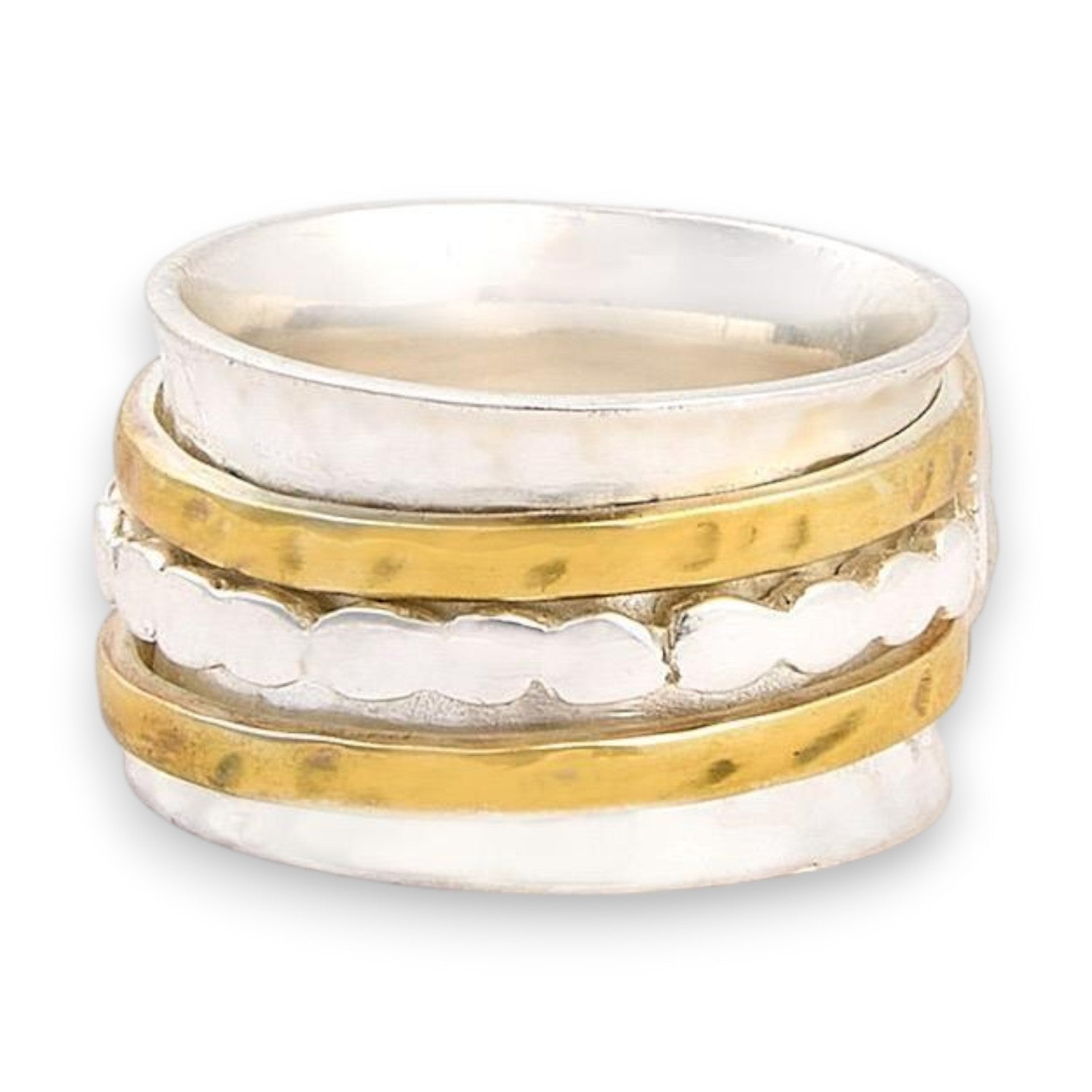 Mixed Metal Rotating Rings - 3 Styles / 2 Sizes - Mellow Monkey