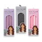 Three packages of 'how we roll' velvet hair rollers in different colors on a white background.