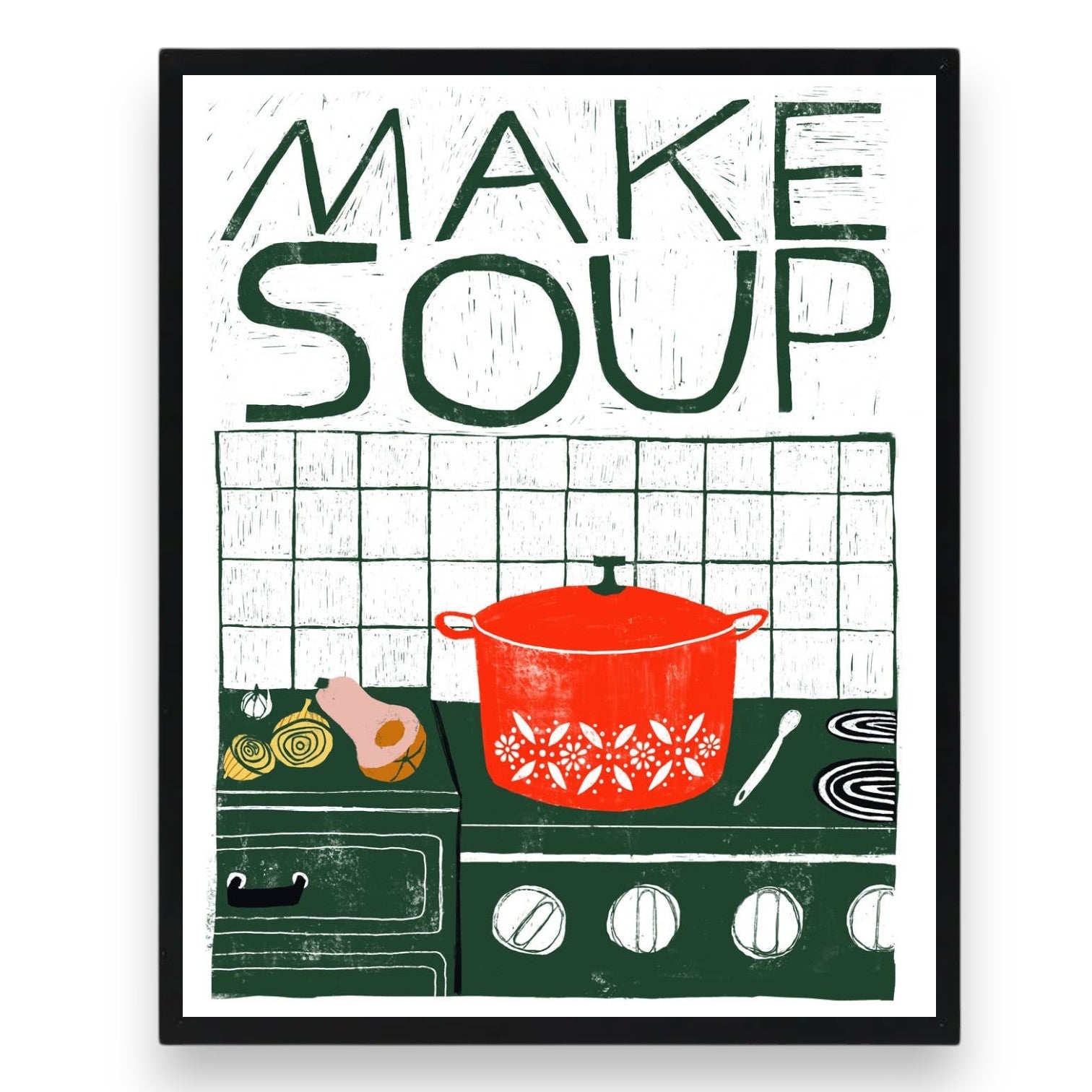 Make Soup - Framed Art Print - 8-in x 10-in - Mellow Monkey