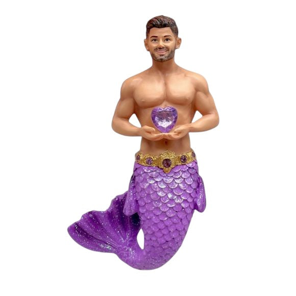 December Diamonds February Amethyst Merman Collectible Ornament 55-55490 - Mellow Monkey