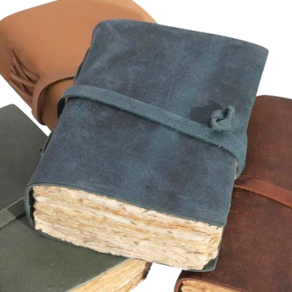 Mini Leather Wrap Journals - 2nd Edition - 6-1/4-in x 4-1/4-in - Mellow Monkey