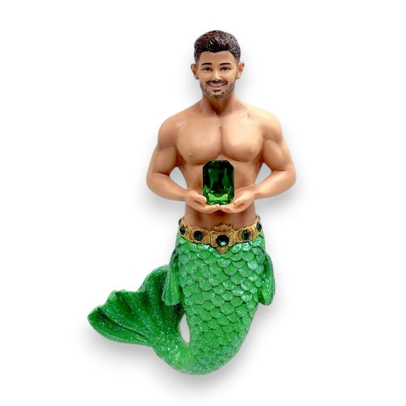 December Diamonds May Emerald Collectible Merman Ornament 55-55493 - Mellow Monkey