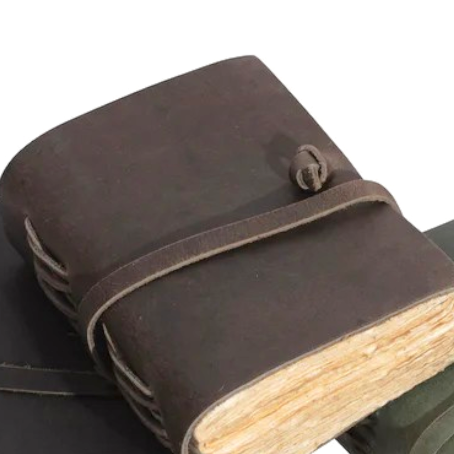 Mini Leather Wrap Journals - 2nd Edition - 6-1/4-in x 4-1/4-in - Mellow Monkey
