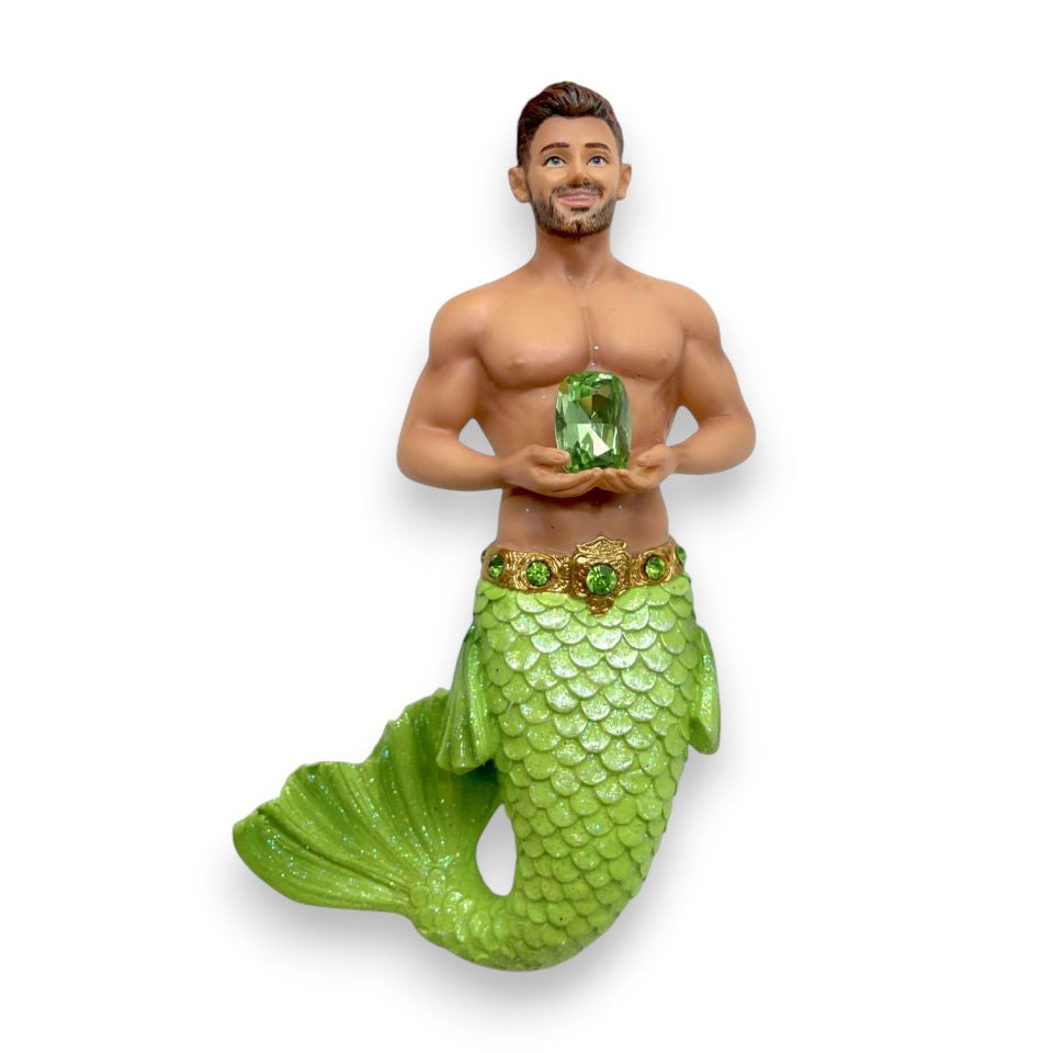 December Diamonds August Peridot Collectible Merman Ornament 55-55496 - Mellow Monkey