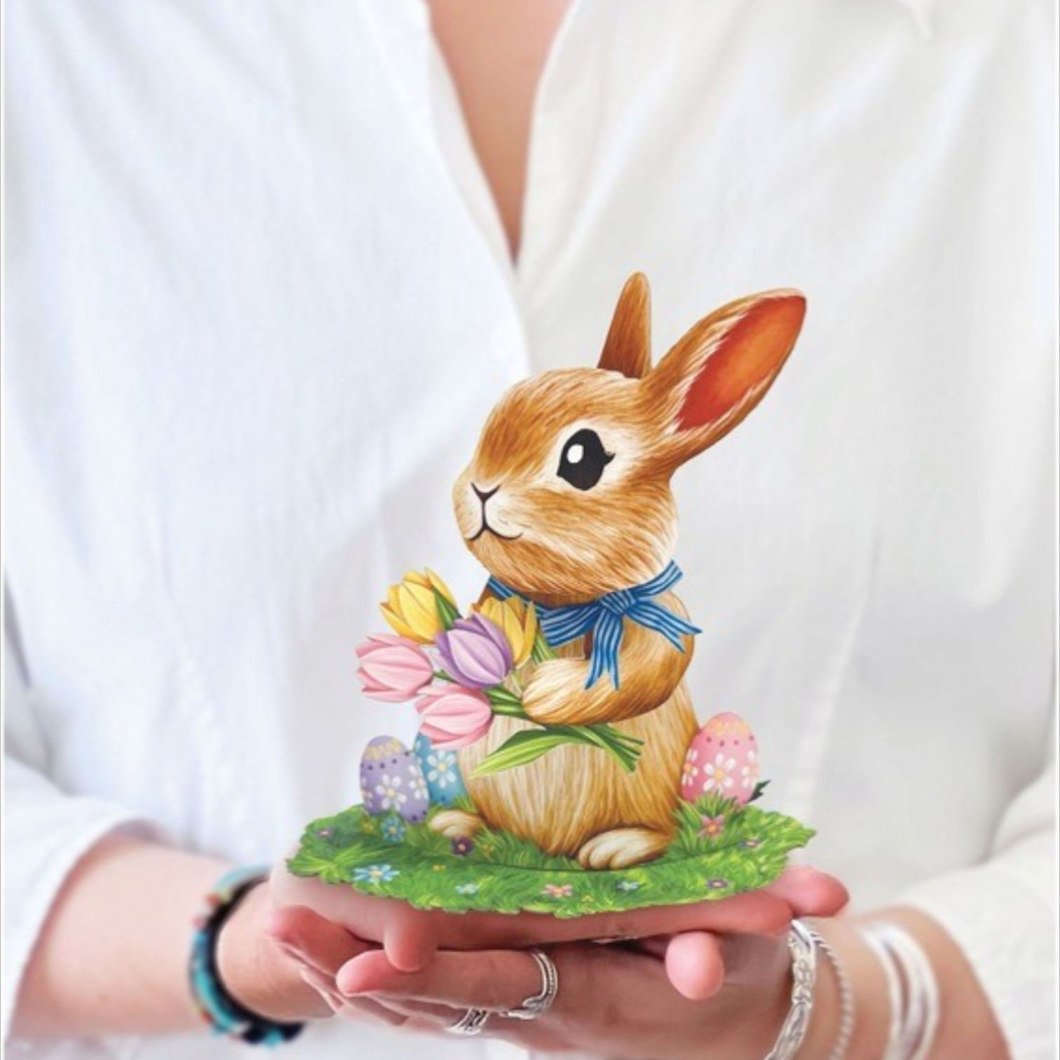 Mini Easter Bunny - FreshCut Paper Pop-Up Card - Mellow Monkey