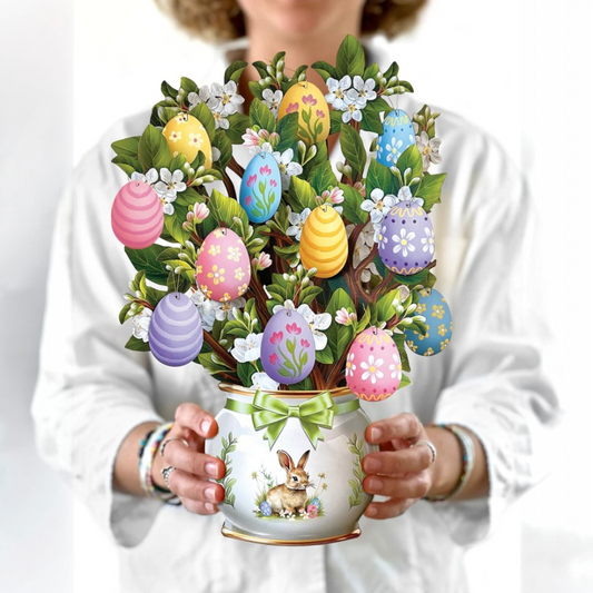 Easter Egg Tree - FreshCut Paper Pop-Up Greeting Card - Mellow Monkey