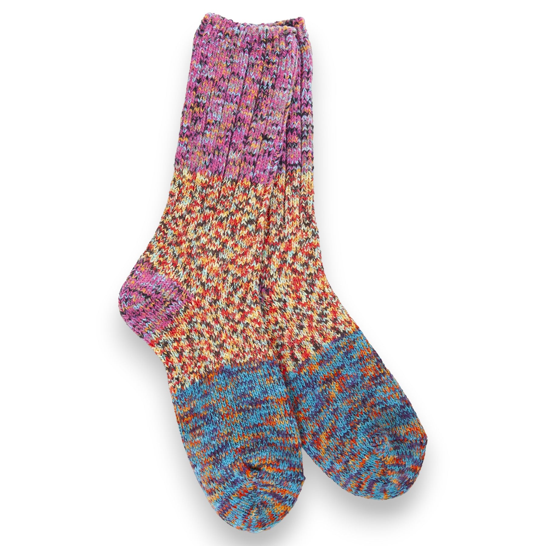 World's Softest - Weekend Ragg Crew Sock - Fiesta Color Block - Mellow Monkey