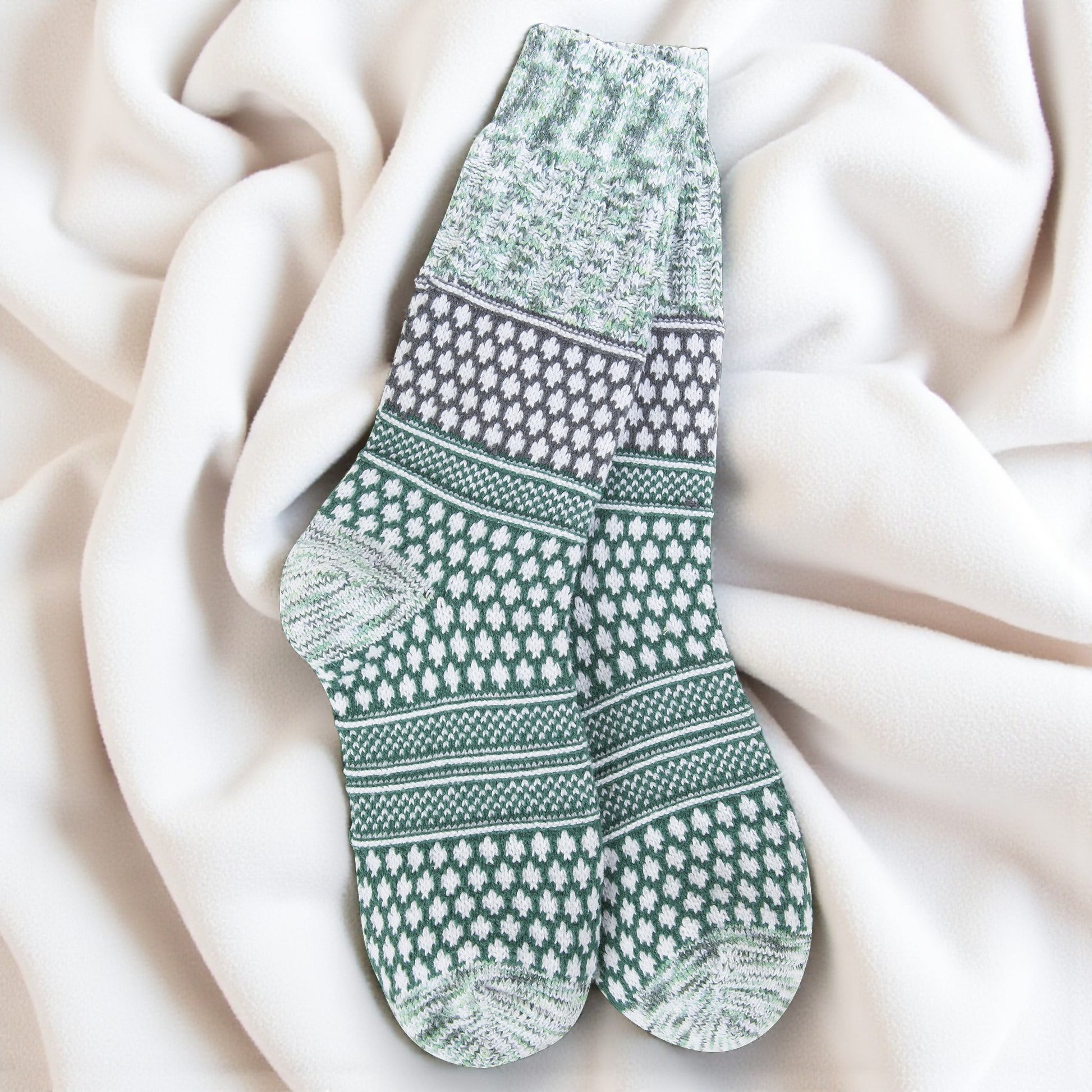 World's Softest - Gallery Textured Crew Sock -Spruce Multi Color - Mellow Monkey