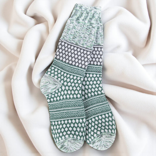 World's Softest - Gallery Textured Crew Sock -Spruce Multi Color - Mellow Monkey