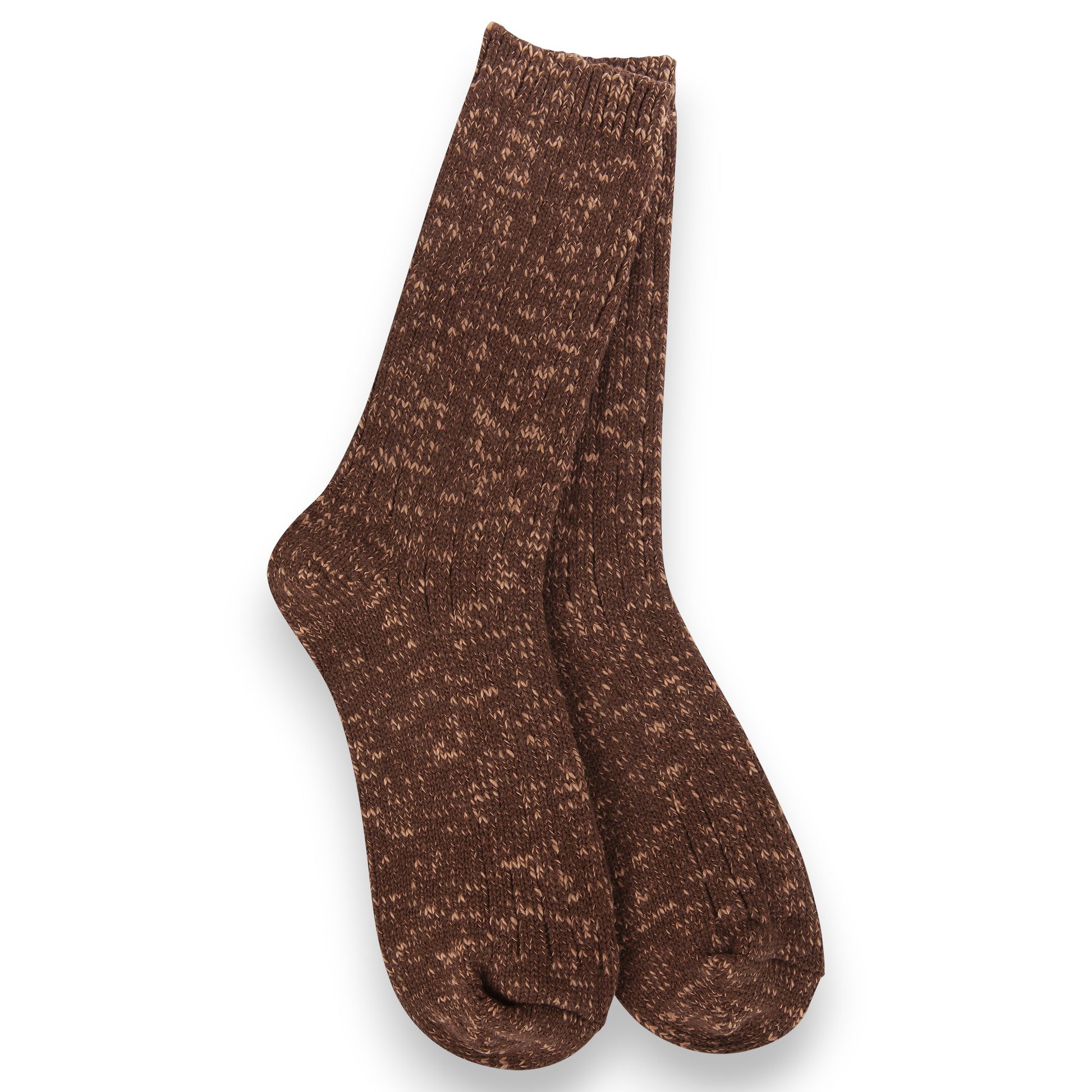 World's Softest - Cotton Slub Marled Crew Sock - Coffee - Mellow Monkey