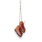 Pine Wood Hiking Boots Ornament with Red Cotton Laces - 2-1/2-in - Mellow Monkey
