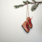 Pine Wood Hiking Boots Ornament with Red Cotton Laces - 2-1/2-in - Mellow Monkey