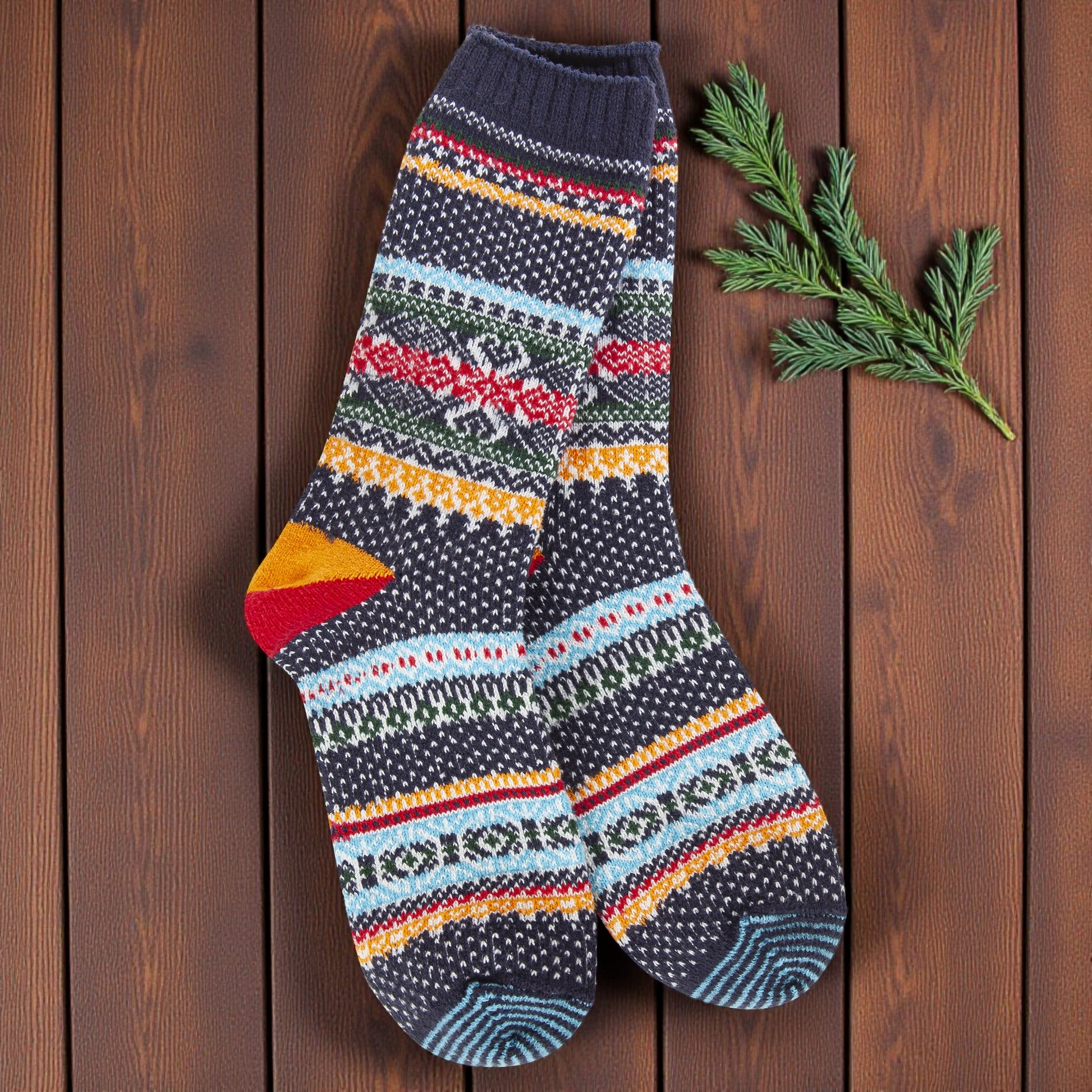 World's Softest - Seasonal Crew Socks - Navy Multi - Mellow Monkey