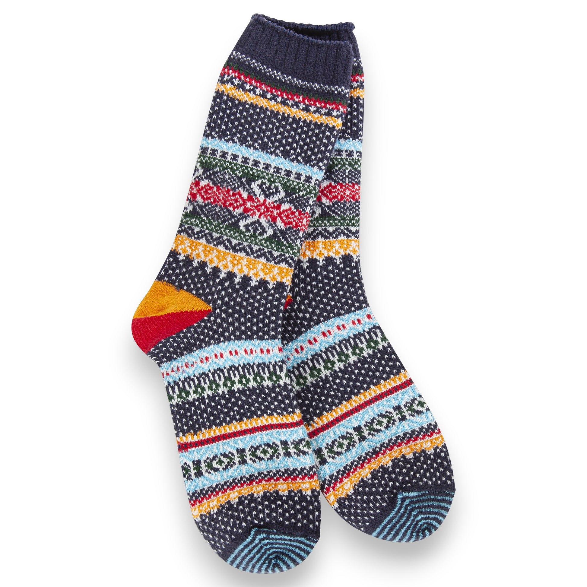 World's Softest - Seasonal Crew Socks - Navy Multi - Mellow Monkey