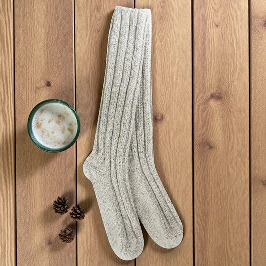 World's Softest - Sweater Slouch Crew Socks - Grey Confetti - Mellow Monkey
