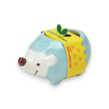 Hedgie Green - Ceramic Hedgehog Planter - 2-3/4-in - Mellow Monkey