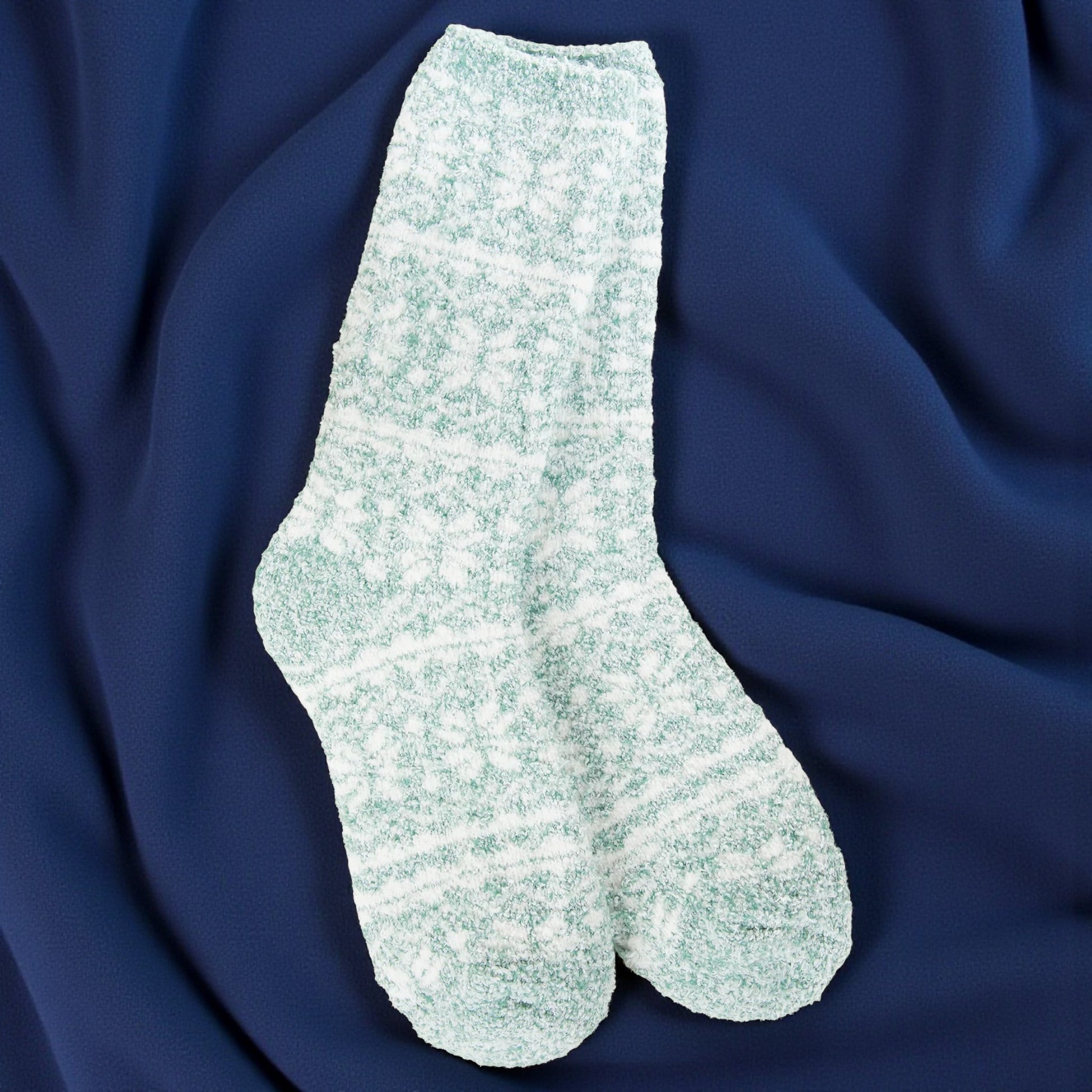 World's Softest - Winter Crew Socks - Fair Isle Green - Mellow Monkey
