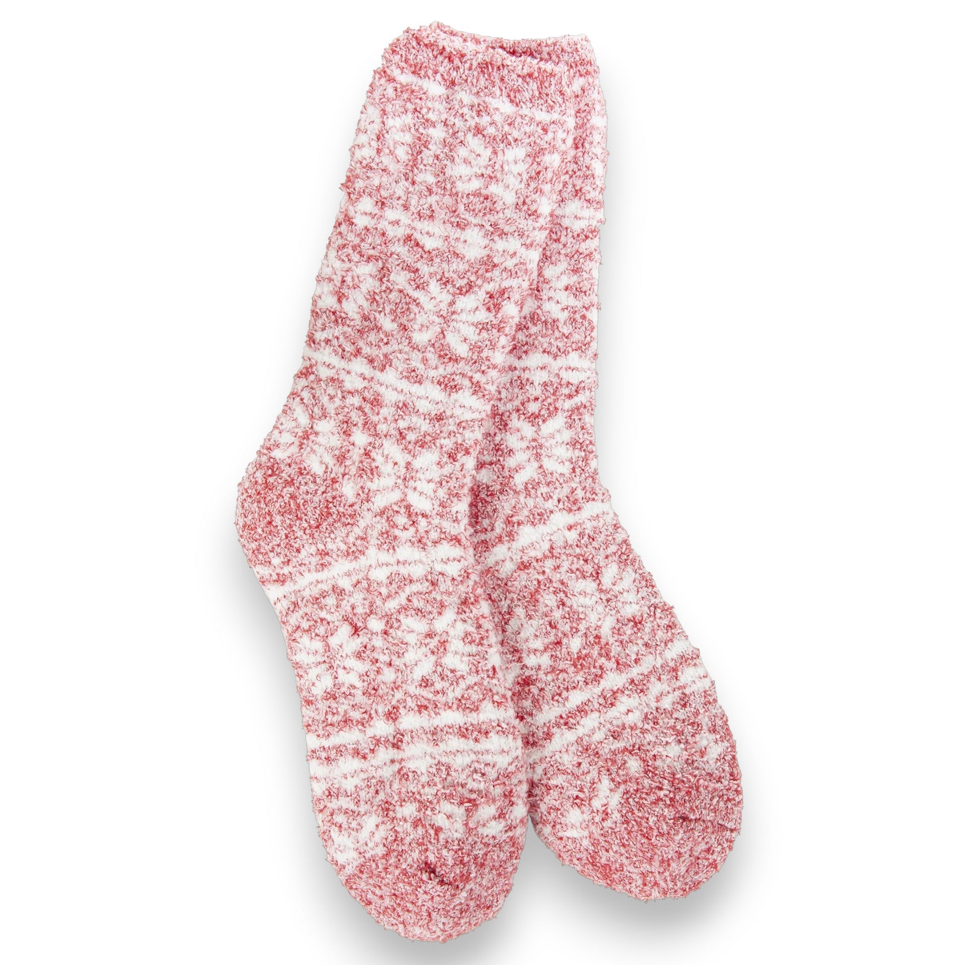 World's Softest - Winter Crew Socks - Fair Isle Red - Mellow Monkey