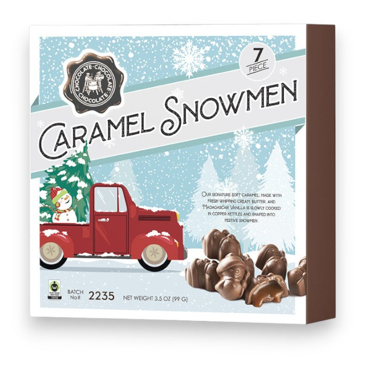 Milk Chocolate Caramel Snowmen - Mellow Monkey