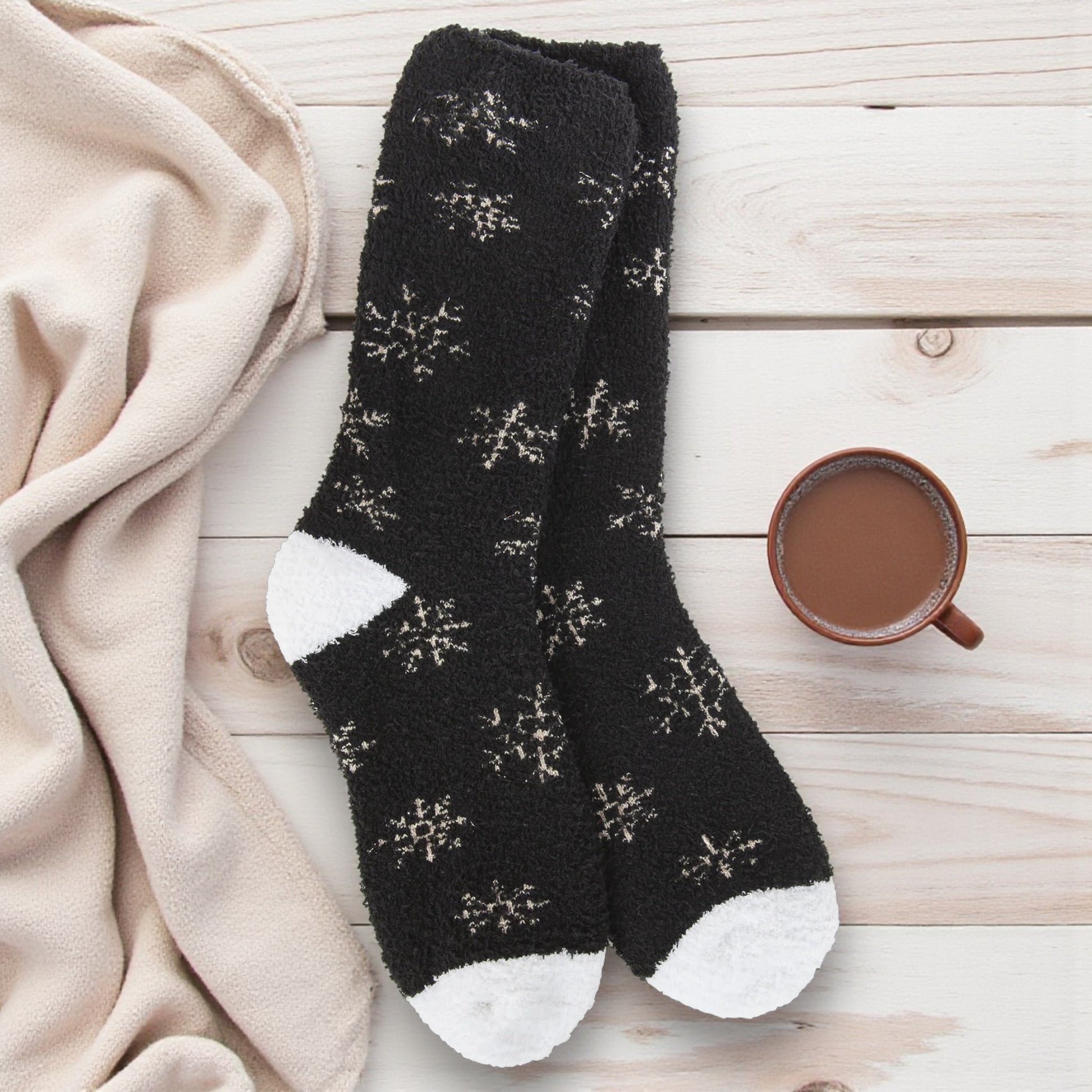 World's Softest - Winter Shimmer Crew Socks - Black - Mellow Monkey