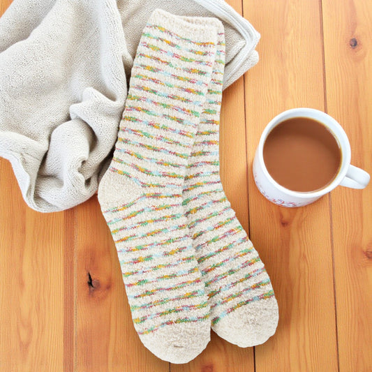 World's Softest - Winter Crew Socks - Holiday Stripe - Mellow Monkey