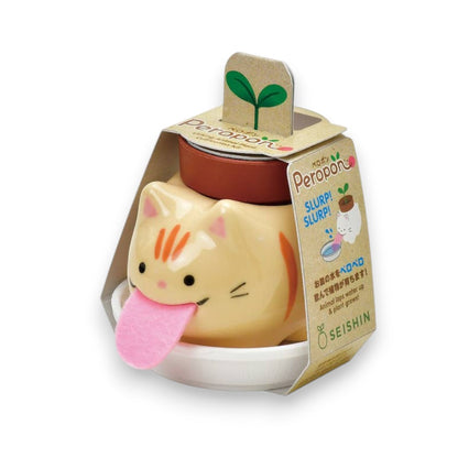 Peropon Self Watering Tabby Cat With Seeds and Growing Medium - 3-in
