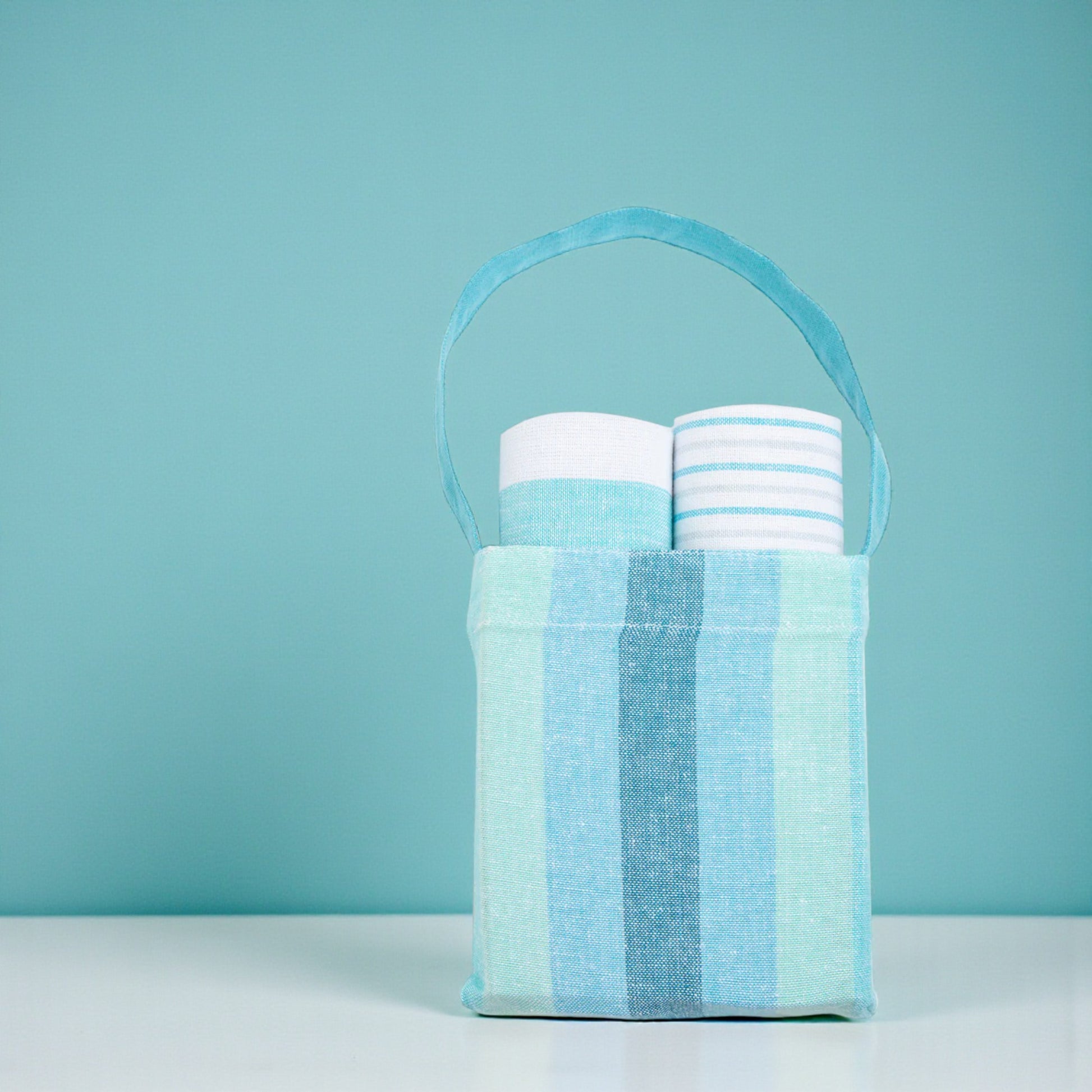 Seafoam Stripe Tea Towel Set - 3 Piece - Mellow Monkey