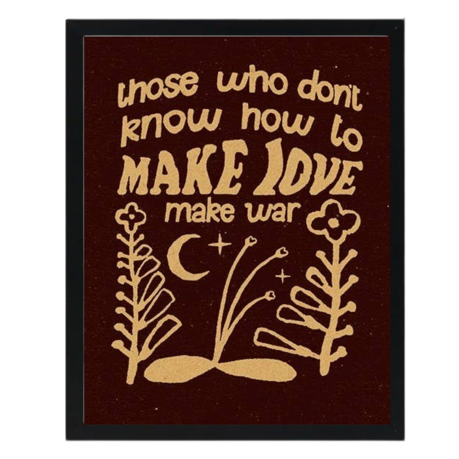 Make Love Not War - Framed Art Print - 8-in x 10-in - Mellow Monkey
