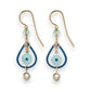 Silver Forest Blue Flower Teardrop Earrings NE-2240 - Mellow Monkey